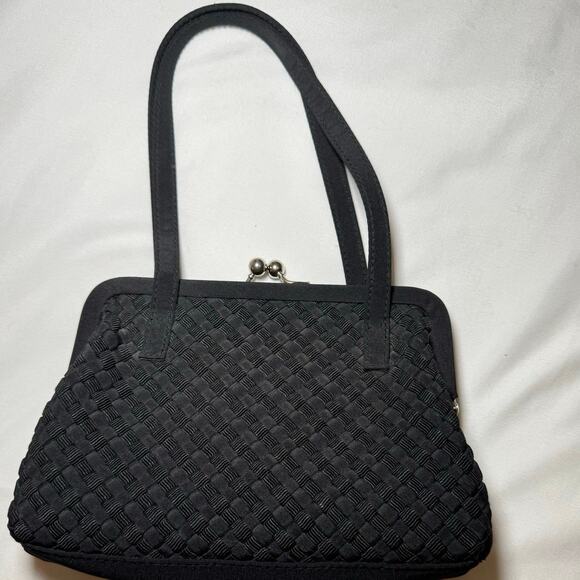 Liz Claiborne Classical Formal Evening Dinner Purse Black Pre Owned - Picture 1 of 7